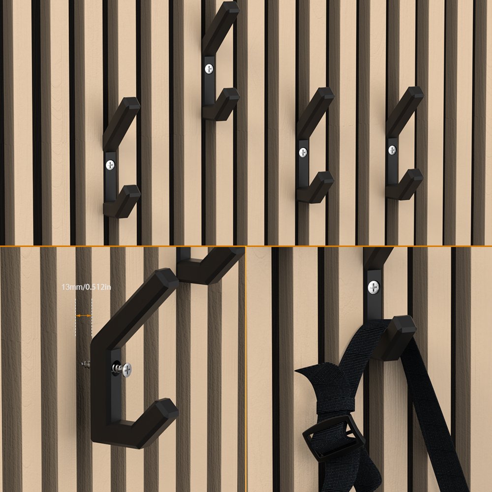 4-Pack Acoustic Slat Wall Hooks