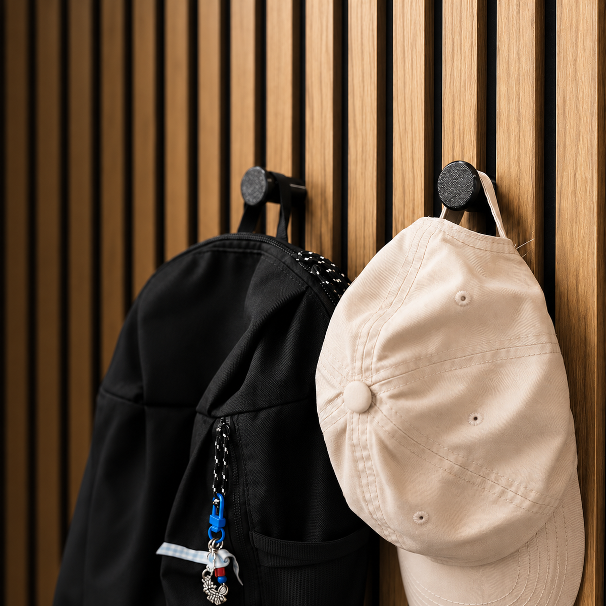 6-Pack No-Drill Acoustic Slat Wall Hooks