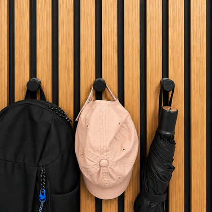 6-Pack No-Drill Acoustic Slat Wall Hooks