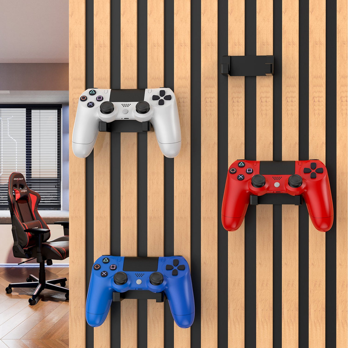 Acoustic Slat Wall Game Controller Holder