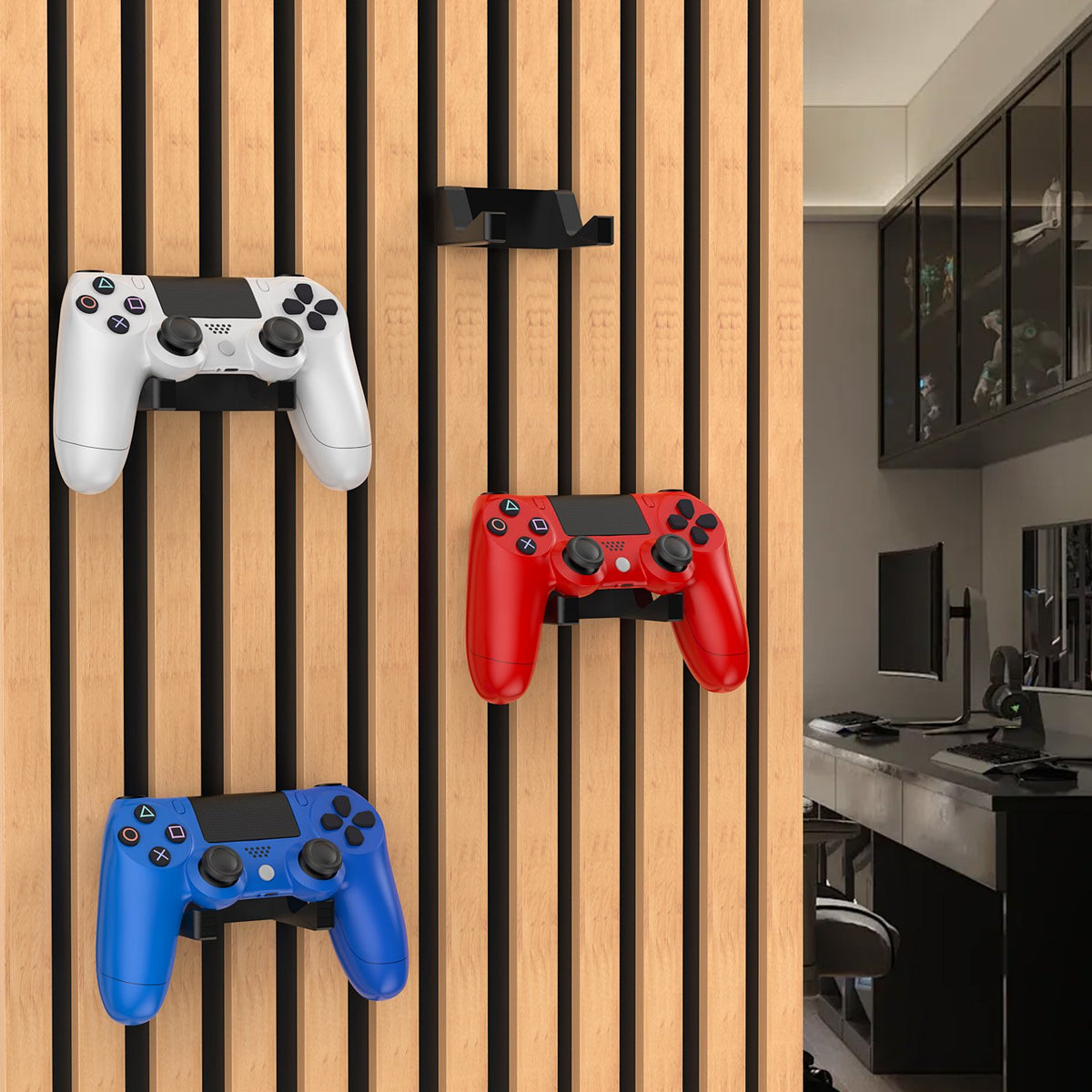 Acoustic Slat Wall Game Controller Holder