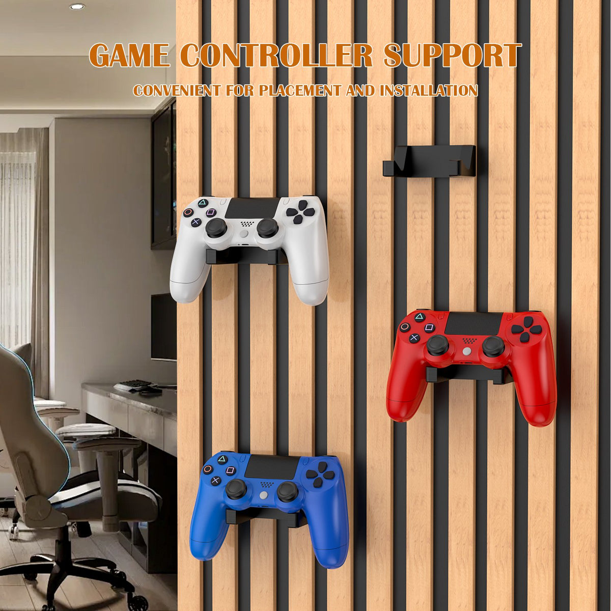 Acoustic Slat Wall Game Controller Holder