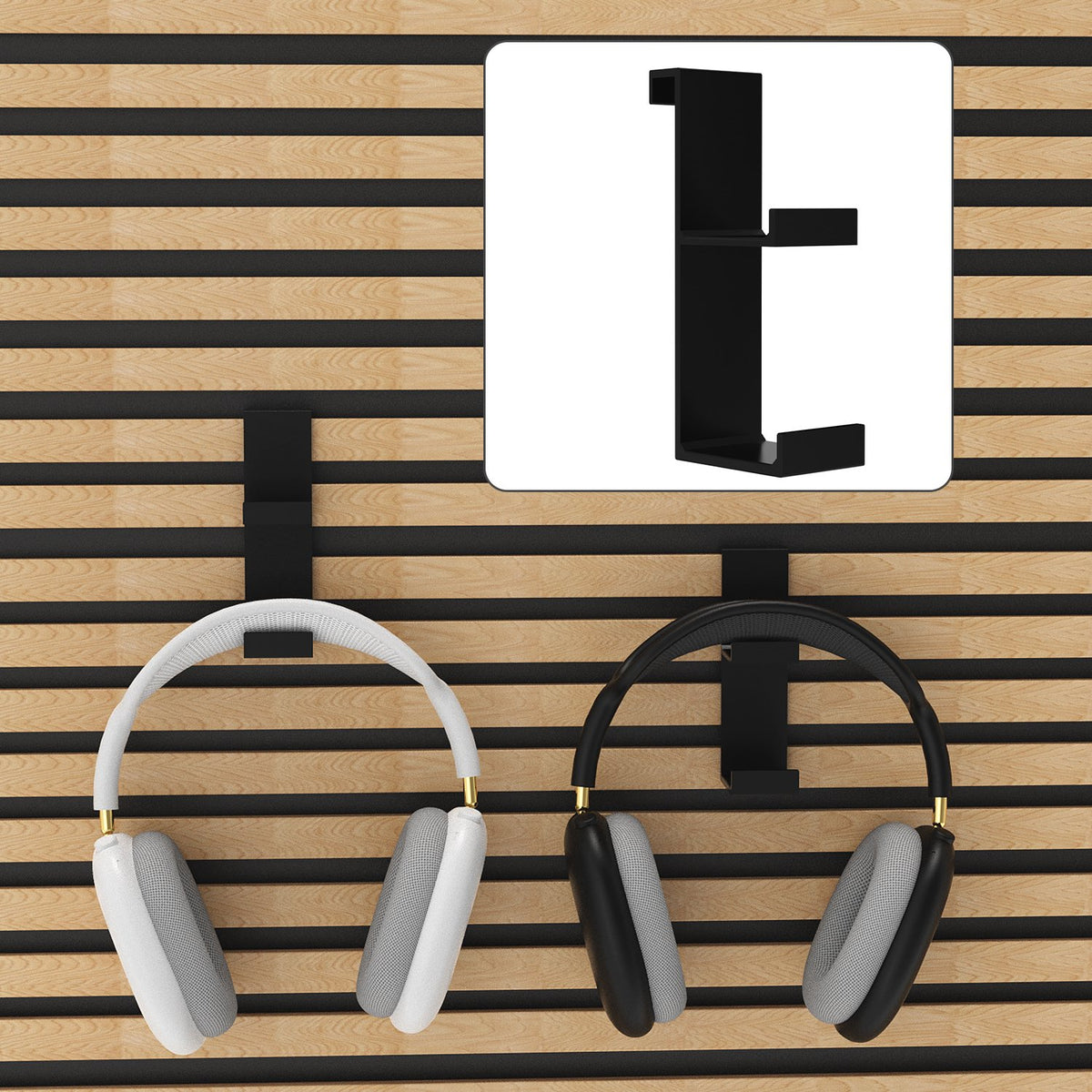 Headphone Stand for Acoustic Slat Wall Panels