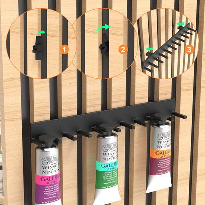 Paint Tube Organizer for Acoustic Slat Walls